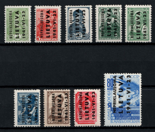 1941 Lithuania, German Occupation, Germany (Mi. 1 - 9, Full Set, CV $260, MNH)
