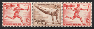 1936 Third Reich, Germany, Se-tenant, Zusammendrucke (Mi. W 110, CV $50, MNH)