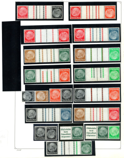1933-36 Third Reich, Germany, Collection (Coupon, Gutter, Se-tenants, CV $120)
