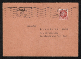 1942 (23 May) Marseille, France, Official Cover from the German Consulate General, German Occupation of France