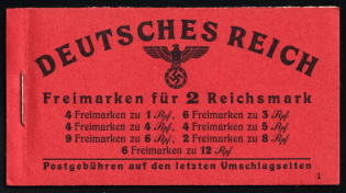 1941 Complete Booklet with stamps of Third Reich, Germany, Excellent Condition (Mi. MH 49.2, CV $290)