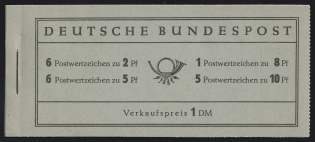 1956 Complete Booklet with stamps of German Federal Republic, Germany, Excellent Condition (Mi. MH 3, CV $70)