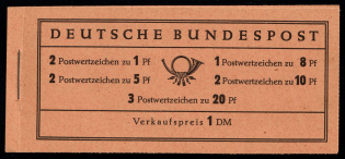 1958-60 Complete Booklet with stamps of German Federal Republic, Germany, Excellent Condition (Mi. MH 4 Y, CV $120)