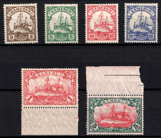 1905-19 Cameroon, German Colonies, Kaiser’s Yacht, Germany (Mi. 20 - 25, Full Set, CV $70)