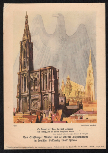 1940 'The Strasbourg Minster and St. Stephen's Cathedral in Vienna', Alsace, German Occupation, Germany, Commemorative Sheet, German Occupation of France