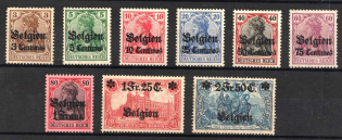 1914-18 Belgium, German Occupation, Germany (Mi. 1 - 9, Full Set, CV $100)
