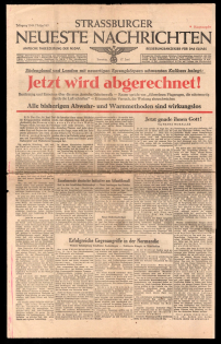 1944 (17 Jun) Official Daily Newspaper of the NSDAP, Third Reich, Germany, German Occupation of France