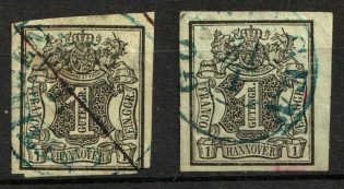 1851-55 Hanover, Germany (Mi. 2, Canceled)