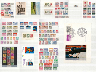 Saar, Federal Republic, Germany, Collection of Stamps and Postcards, Album (Canceled)