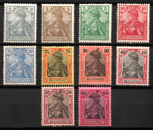 1900 German Empire, Germany (Mi. 53 - 62, Full Set, CV $230)