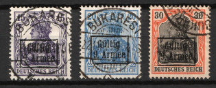 1918 Romania, German Occupation, Germany (Mi. 2 - 4, Canceled, CV $100)