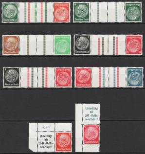 1933-36 Third Reich, Germany (Coupon, Gutter, Se-tenants, CV $80)