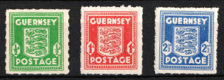 1941-44 Guernsey, German Occupation, Germany (Mi. 1 - 3, Full Set, CV $70, MNH)