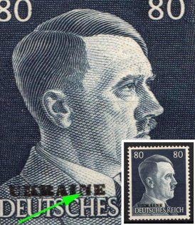 1941-43 80pf German Occupation of Ostland, Germany (Mi. 18, Unprinted 'N' in 'UKRAINE', MNH)