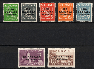 1941 Karelia, Finland, Finnish Occupation (Mi. 1 I - 7 I, Full Set, CV $30, MNH)