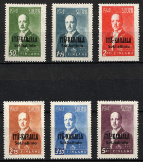 1942 Karelia, Finland, Finnish Occupation (Mi. 16 - 21, Full Set, MNH)
