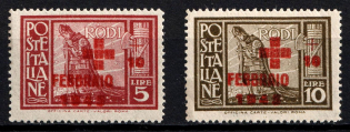 1944 Rhodes, Aegean Islands, German - Italian Administration (Mi. 225 - 226, Full Set, CV $40, MNH)