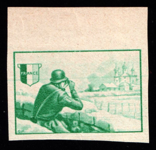 1942 French Legion, Germany (Mi. X P, Proof, Certificate, Margin, CV $330)