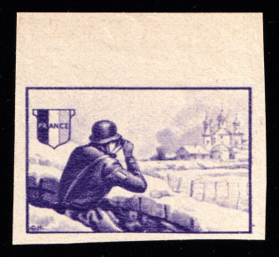 1942 French Legion, Germany (Mi. X P, Proof, Certificate, Margin, CV $330)