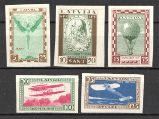 1932 Latvia Airmail (Imperf, CV $150, Full Set)