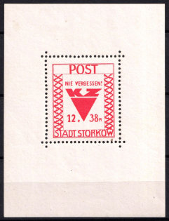 1946 Storkow (Mark), Germany Local Post, Souvenir Sheet (Mi. Bl. 1 A, CV $40, MNH)