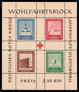 1948 Oldenburg, Germany Local Post, Souvenir Sheet (Mi. Bl. II A, Unofficial Issue, CV $30, MNH)