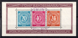 1946 Allied Zone of Occupation, Germany, Souvenir Sheet (Mi. Bl. 12 A, Berlin Postmark, CV $230)