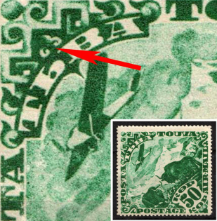 1934 Tannu Tuva, Russia, Airmail (Zv. 60c, Dark Spot in the Ornament, CV $45, MNH)