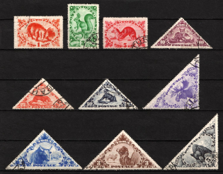 1935 Tannu Tuva, Russia (Zv. 71 - 80, Full Set, Canceled, CV $30)