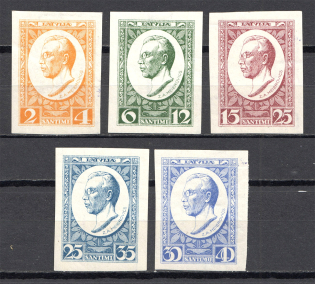 1929 Latvia (Imperf, CV $40, Full Set, Signed)