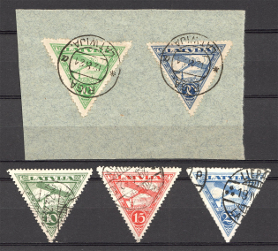 1921-28 Latvia Airmail (Full Sets, Cancelled)