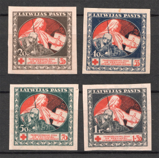 1920 Latvia (on Banknotes, Rose, CV $10, Full Set)