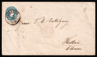 1850-1918 (22 Nov) Austria-Hungary, Cover from Ostrava franked 15kr (Wax Seal)