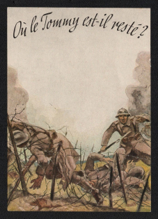 'Where did the Tommy Stay?', France, WWII Propaganda Postcard, Mint