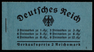 1934 Complete Booklet with stamps of Third Reich, Germany, Excellent Condition (Mi. MH 35, CV $1,050)