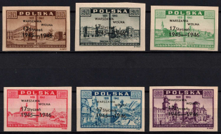 1945-46 'Warsaw Free', Poland, Stock of Cinderellas, Non-Postal Stamps, Labels, Advertising, Charity, Propaganda (MNH)
