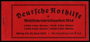 1934 Complete Booklet with stamps of Third Reich, Germany, Excellent Condition (Mi. MH 40, CV $500)