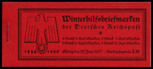 1936 Complete Booklet with stamps of Third Reich, Germany, Excellent Condition (Mi. MH 43, CV $180)