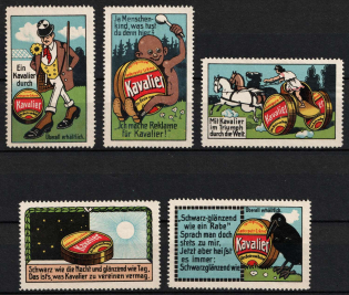 Leather Cleaning Cream 'Kavalier' Trademark, Germany, Stock of Cinderellas, Non-Postal Stamps, Labels, Advertising, Charity, Propaganda