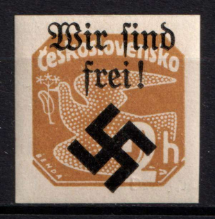 1939 2h Moravia-Ostrava, Bohemia and Moravia, Germany Local Issue (Mi. 32, Type I, Signed, CV $70, MNH)