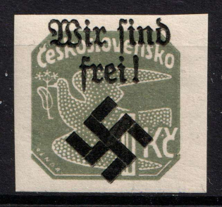 1939 1kc Moravia-Ostrava, Bohemia and Moravia, Germany Local Issue (Mi. 40, Type I, Signed, CV $70, MNH)