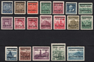 1939 Bohemia and Moravia, Germany Local Issue (Mi. 1 - 19, Full Set, CV $140)