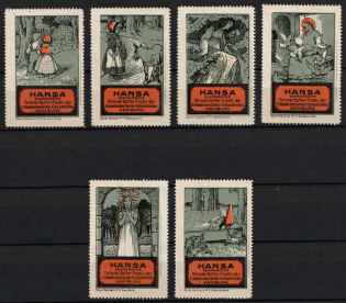 'Hansa-Margarine' Trademark, Hamburg, Germany, Stock of Cinderellas, Non-Postal Stamps, Labels, Advertising, Charity, Propaganda