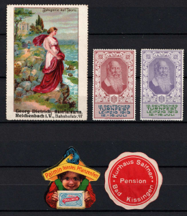 Germany, Stock of Cinderellas, Non-Postal Stamps, Labels, Advertising, Charity, Propaganda