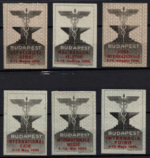 1935 International Fair in Budapest, Hungary, Stock of Cinderellas, Non-Postal Stamps, Labels, Advertising, Charity, Propaganda