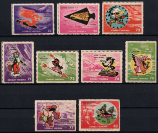 Combat Insignia, Army Set, United States, Stock of Cinderellas, Non-Postal Stamps, Labels, Advertising, Charity, Propaganda