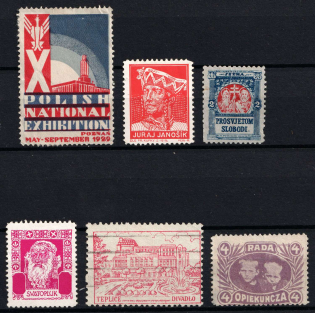 Poland, Stock of Cinderellas, Non-Postal Stamps, Labels, Advertising, Charity, Propaganda