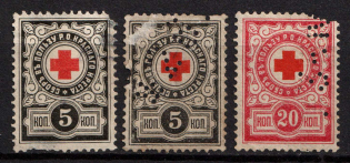 1903-05 Fee in Favor Red Cross Society, Revenues, Russia, Non-Postal (Canceled)