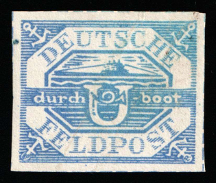 1945 Hela Submarine (U-Boot Hela), Military Mail Field Post Feldpost, Germany (Mi. 13 a, CV $500)