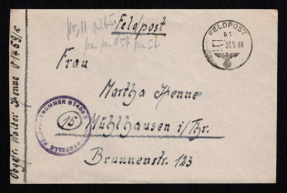 1944 (27 May) Third Reich, Germany, WWII, Swastika, Field Post Feldpost